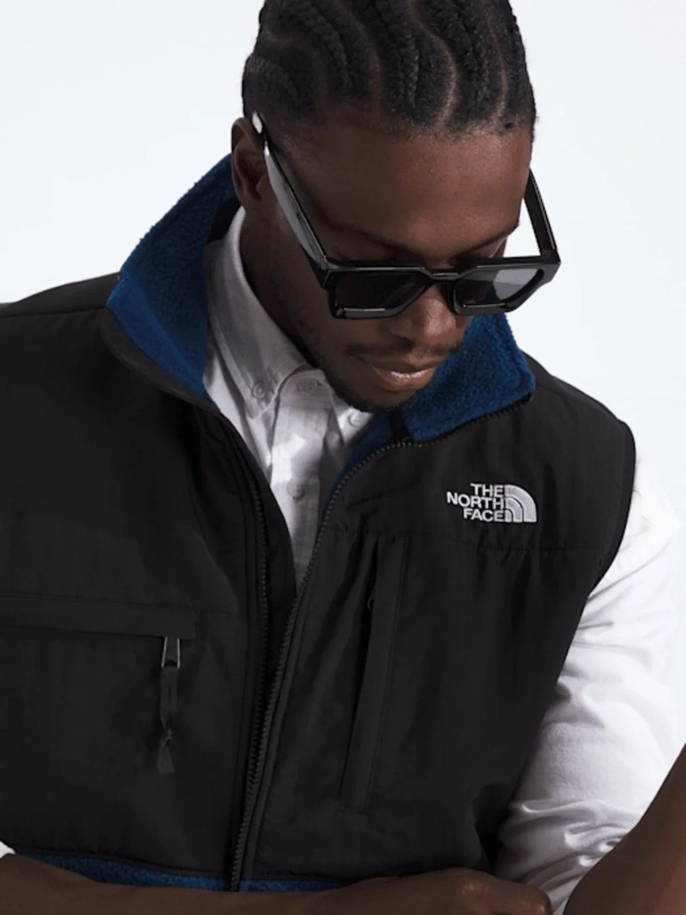 NWT The North Face Estate Blue and Black Retro Denali Vest - Men's Size Large